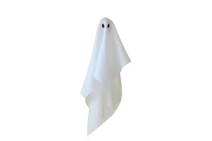 A ghost - a white sheet with a pair of black eyes