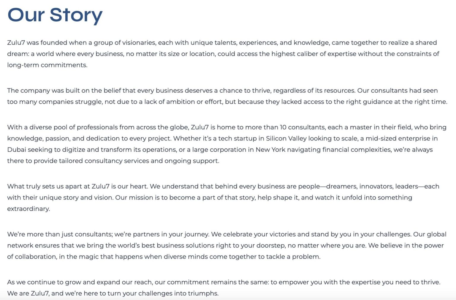 Image of the Zulu7 brand story